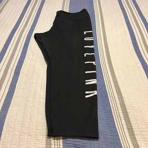 Pink V.S. Brand leggings xxl dark gray, camo writing down one. Great condition
